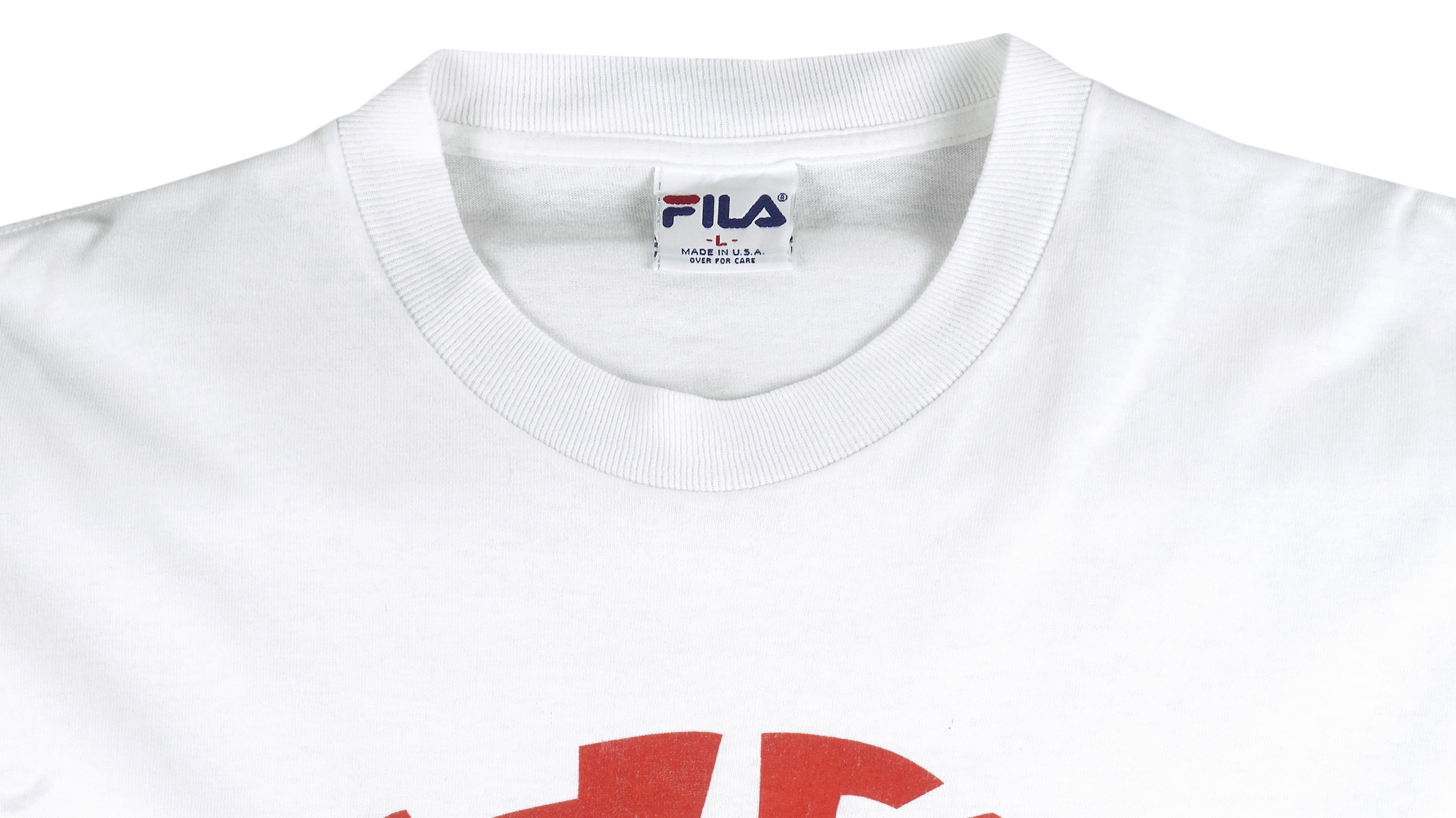 FILA - White Big Logo T-Shirt 1990s Large Vintage Retro