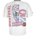 NHL (Bulletin Canada) - Montreal Canadiens Spell-Out T-Shirt 1991 Large Vintage Retro Hockey