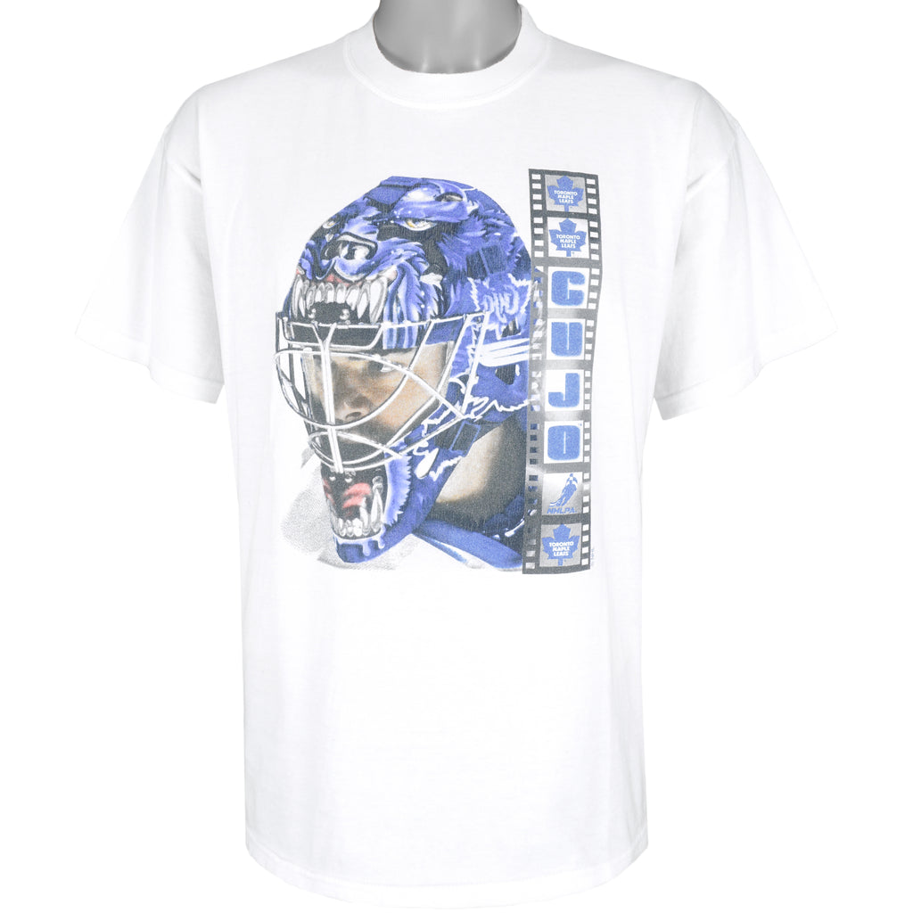 NHL - Toronto Maple Leafs - Cujo Spell-Out T-Shirt 1990s Large Vintage Retro Hockey
