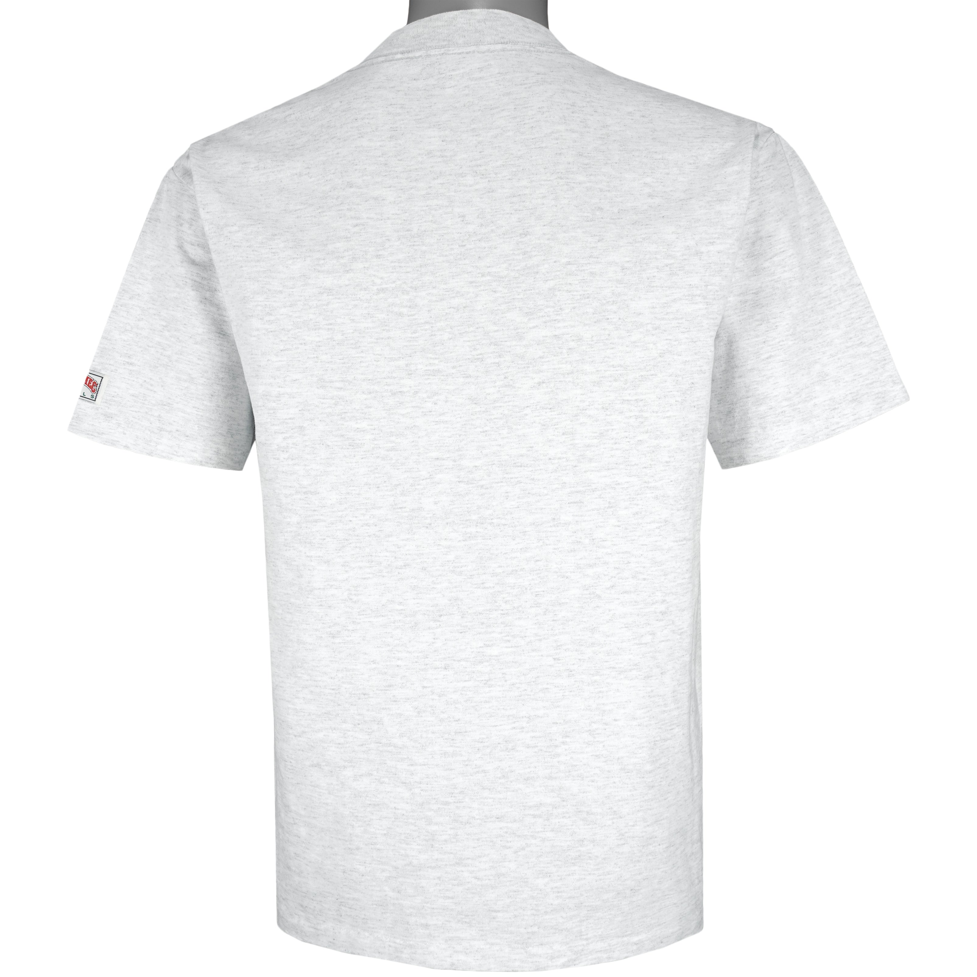 NHL (Nutmeg) - Grey New Jersey Devils T-Shirt 1991 Large Vintage Retro