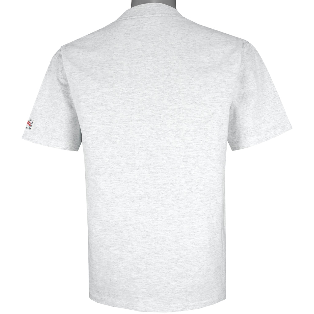 NHL (Nutmeg) - Grey New Jersey Devils T-Shirt 1991 Large Vintage Retro