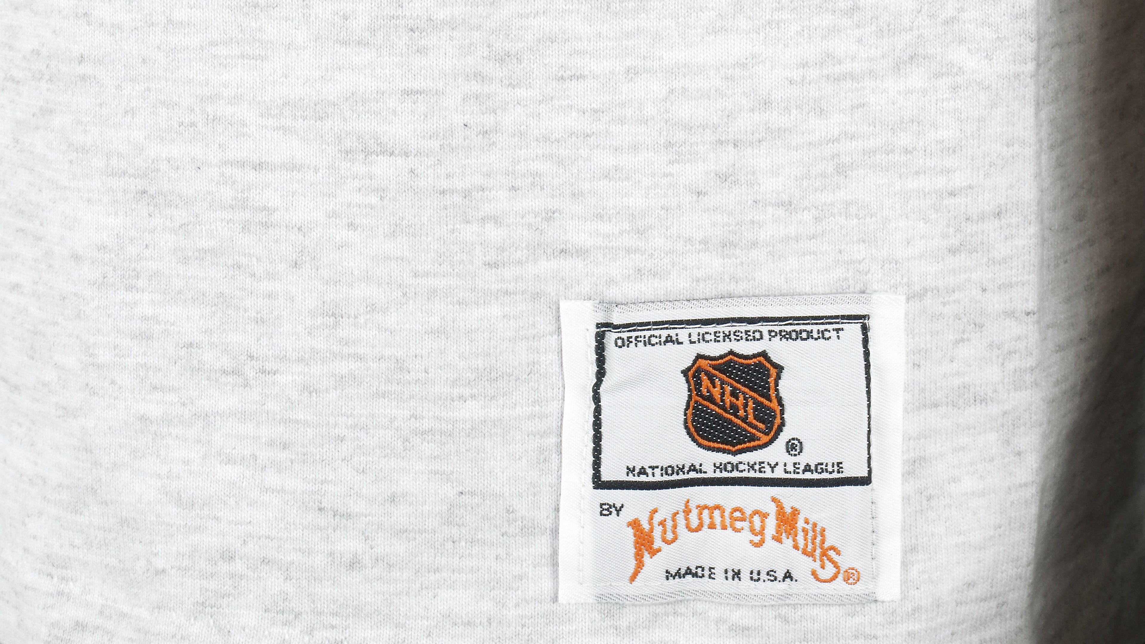 NHL (Nutmeg) - Grey New Jersey Devils T-Shirt 1991 Large Vintage Retro