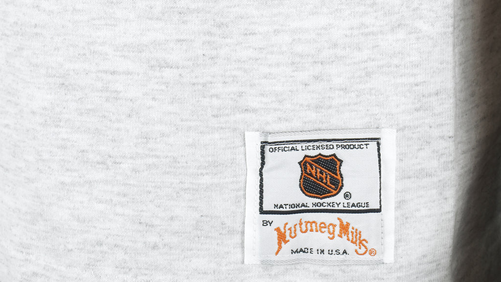 NHL (Nutmeg) - Grey New Jersey Devils T-Shirt 1991 Large Vintage Retro