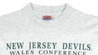 NHL (Nutmeg) - Grey New Jersey Devils T-Shirt 1991 Large Vintage Retro