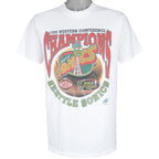 NBA (Logo 7) - Seattle SuperSonics, Western Conference Champs T-Shirt 1996 Large Vintage Retro Basketball