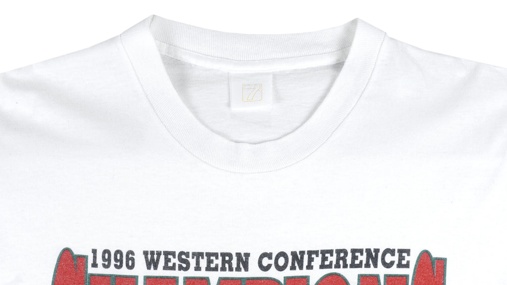 NBA (Logo 7) - Seattle SuperSonics Western Conference Champs T-Shirt 1996 Large Vintage Retro Basketball