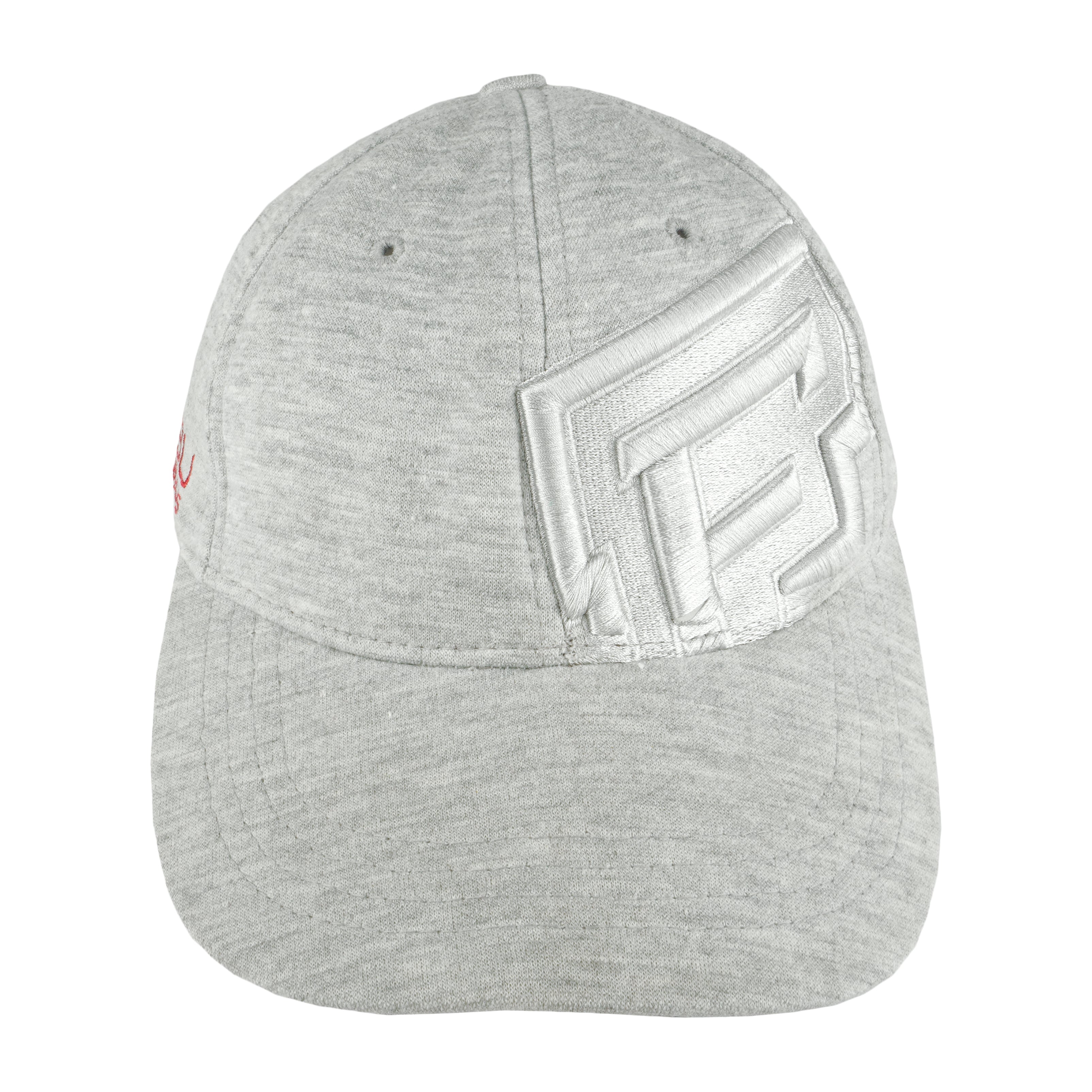 Fubu - Grey Forusbyus Fitted Hat 1990s Small-Medium Vintage Retro