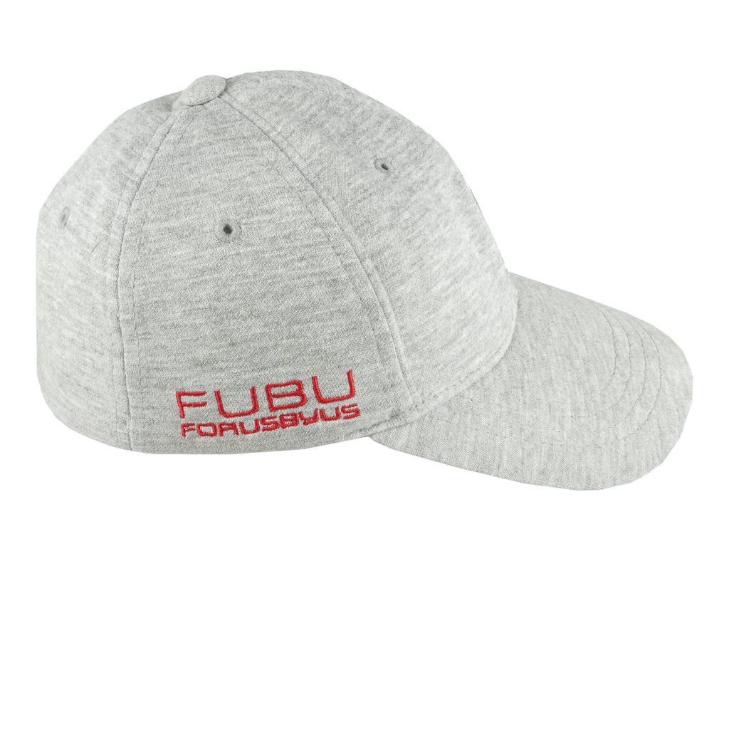 Fubu - Grey Forusbyus Fitted Hat 1990s Small-Medium Vintage Retro