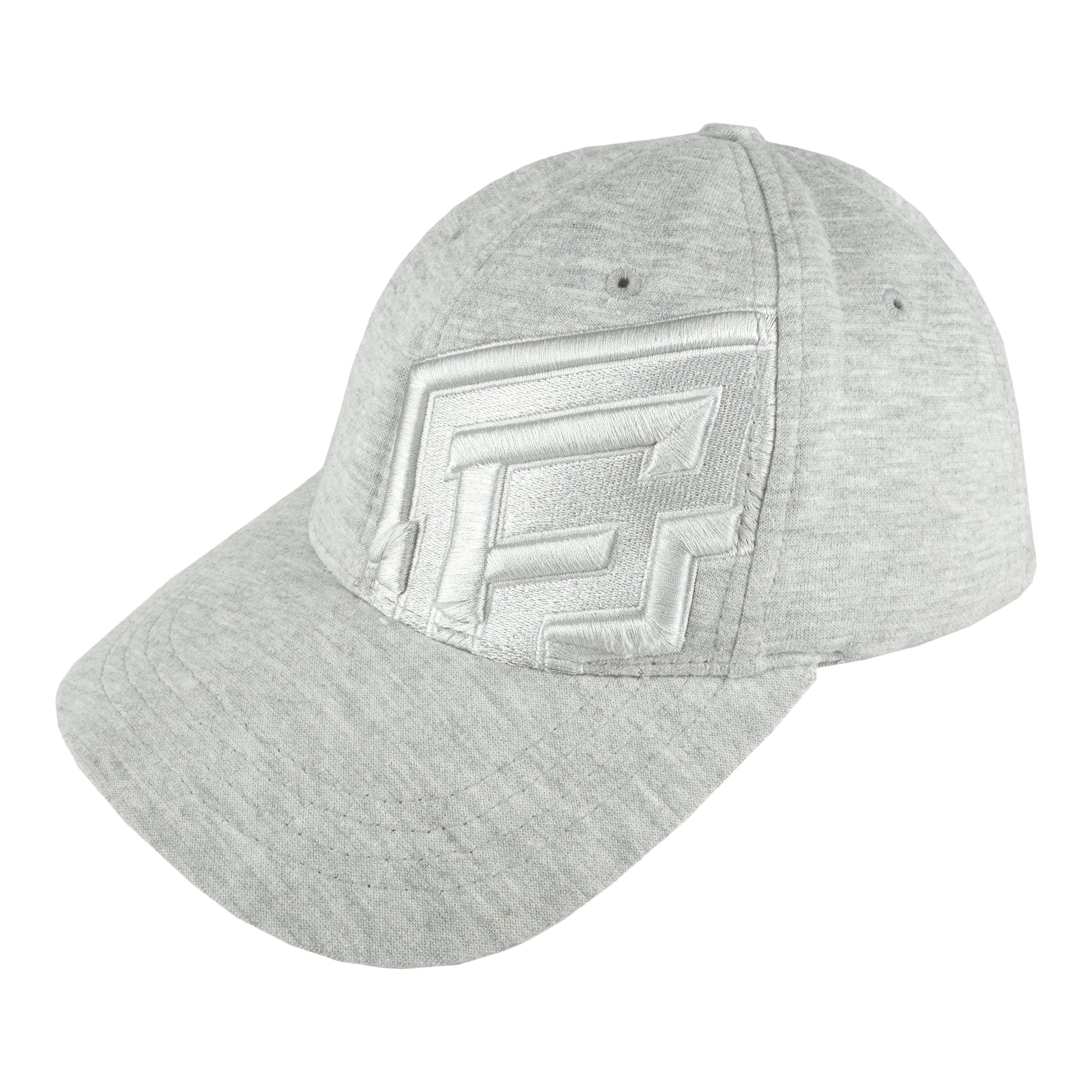 Fubu - Grey Forusbyus Fitted Hat 1990s Small-Medium Vintage Retro