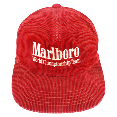 Vintage (Marlboro) - Red World Championship Team Corduroy Snapback Hat 1990s OSFA