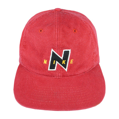 Nike - Red Spell-Out Adjustable Hat 1990s OSFA