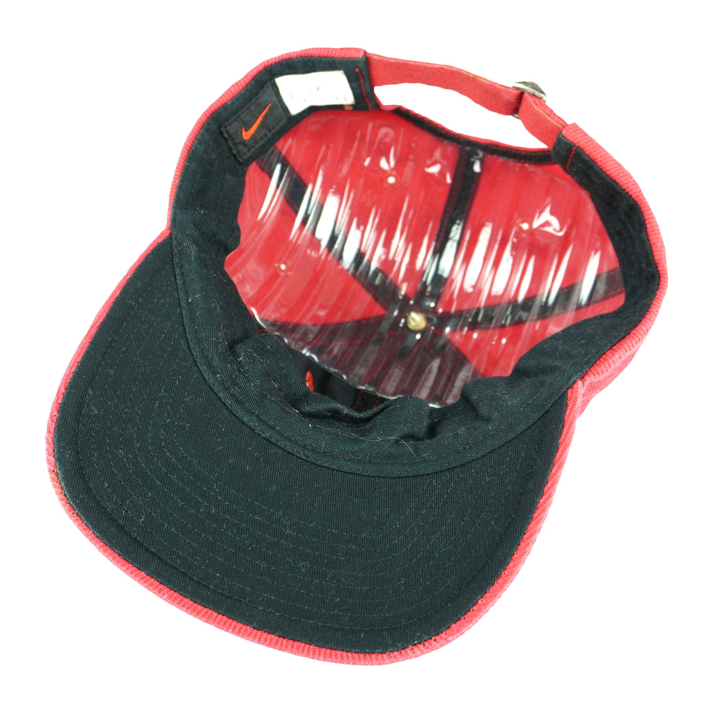 Nike - Red Spell-Out Adjustable Hat 1990s OSFA Vintage Retro