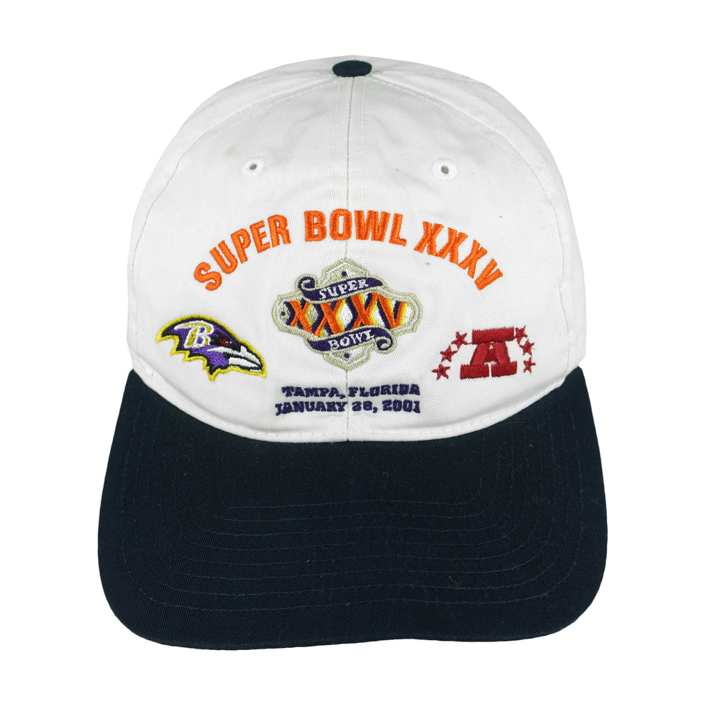 NFL - Super Bowl 35th Embroidered Adjustable Hat 2001 OSFA Vintage Retro Football
