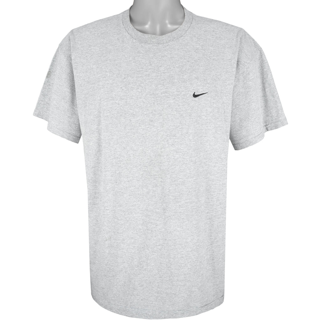 Nike - Grey Embroidered T-Shirt 1990s X-Large Vintage Retro