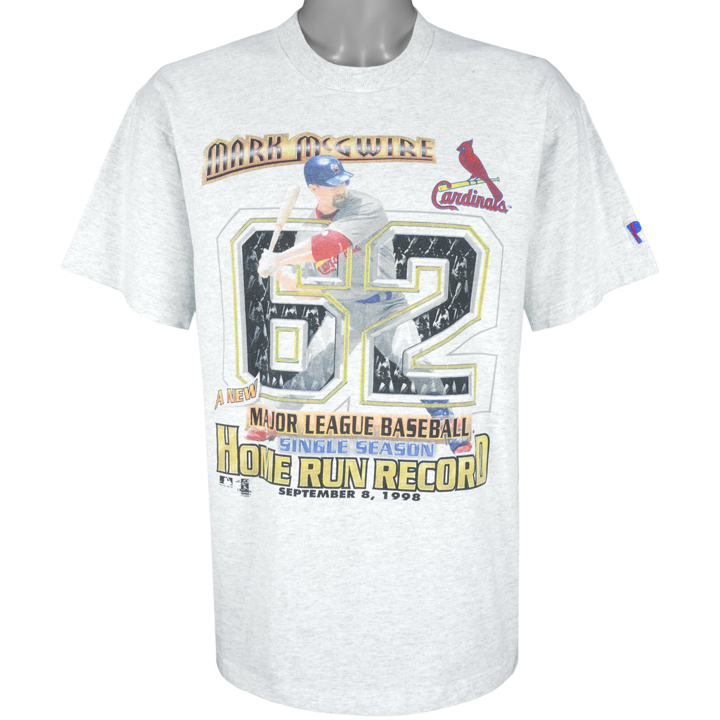 MLB - Grey St. Louis Cardinals Mark McGwire T-Shirt 1998 Large Vintage Retro Baseball