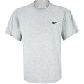 Nike - Grey Embroidered T-Shirt 1990s Medium Vintage Retro