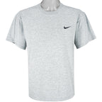 Nike - Grey Embroidered T-Shirt 1990s Medium Vintage Retro