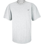 Nike - Grey Embroidered T-Shirt 1990s Large Vintage Retro