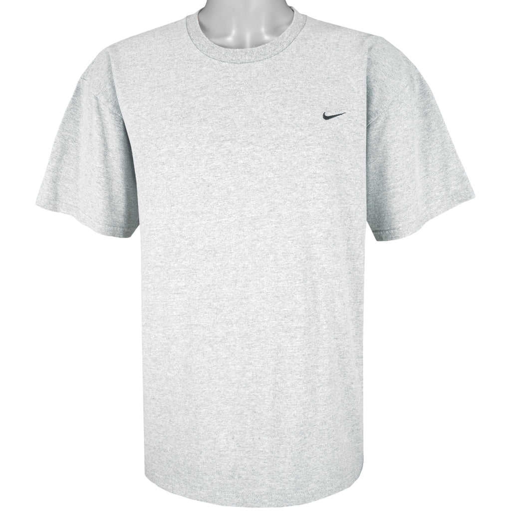 Nike - Grey Embroidered T-Shirt 1990s Large Vintage Retro