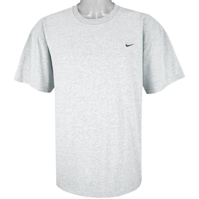 Nike - Grey Classic Embroidered T-Shirt 2000s Large