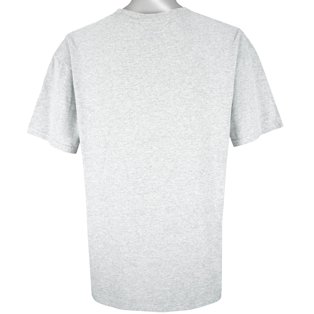 Nike - Grey Embroidered T-Shirt 1990s Large Vintage Retro