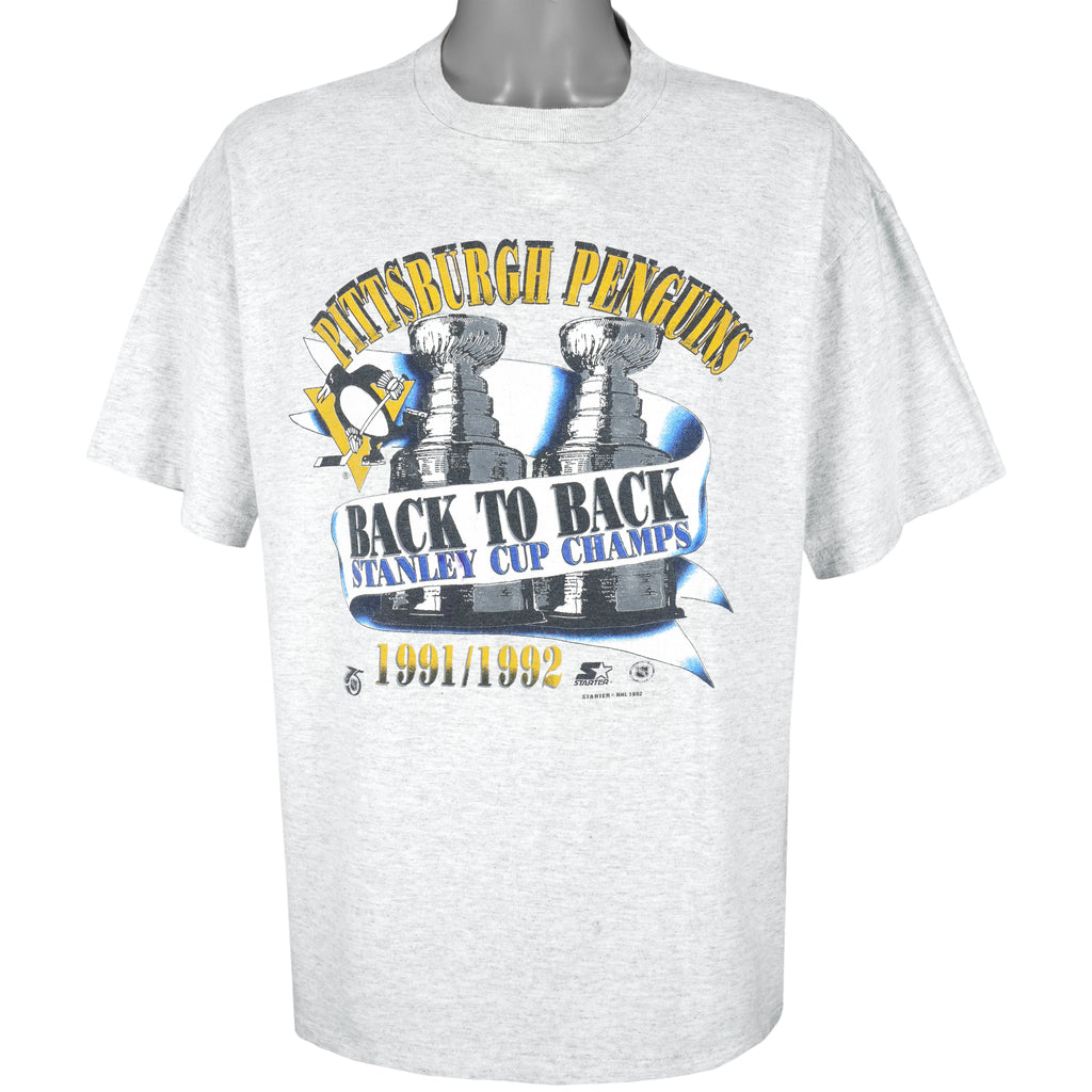 Starter - Pittsburgh Penguins, Stanley Cup Champions T-Shirt 1992 X-Large Vintage Retro Hockey