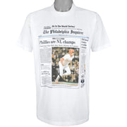 MLB (Front Pages) - Philadelphia Phillies NL Champs T-Shirt 1993 X-Large Vintage Retro