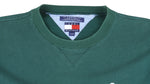 Tommy Hilfiger - Green Crew Neck Sweatshirt 1990s Medium Vintage Retro