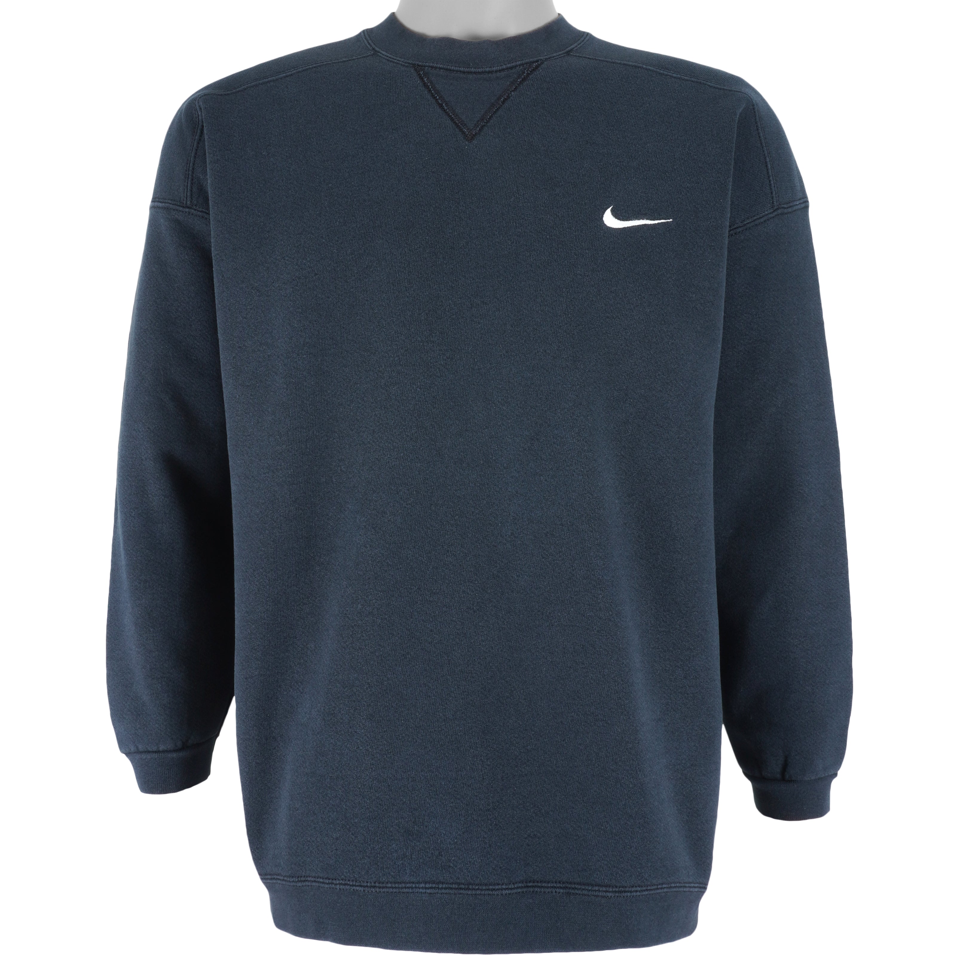 Nike - Black Crew Neck Sweatshirt 1990s Medium Vintage Retro