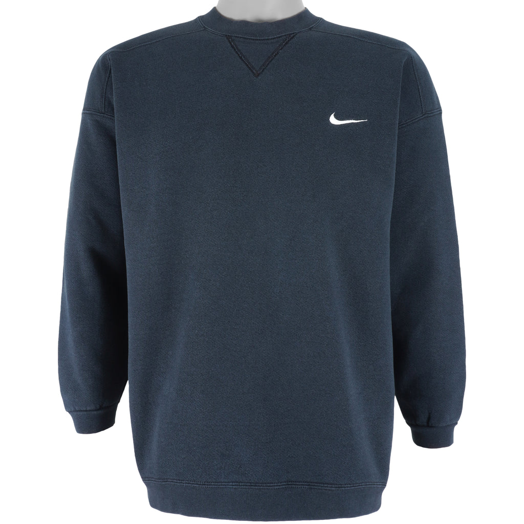 Nike - Black Crew Neck Sweatshirt 1990s Medium Vintage Retro