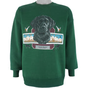 Vintage (Lee) - Green Labrador Retriever Sweatshirt 1990s Large Vintage Retro