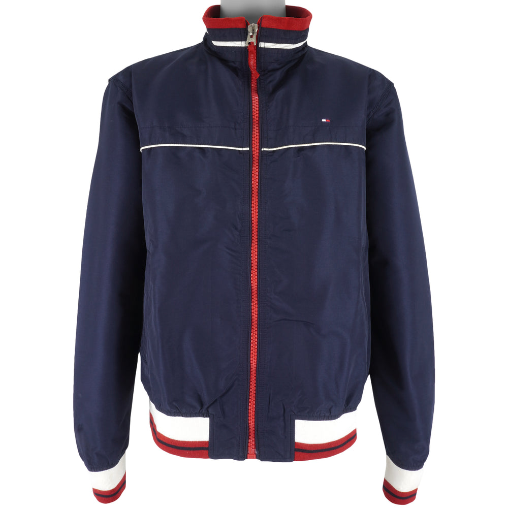 Tommy Hilfiger - Navy Blue Zip-Up Windbreaker X-Large Vintage Retro