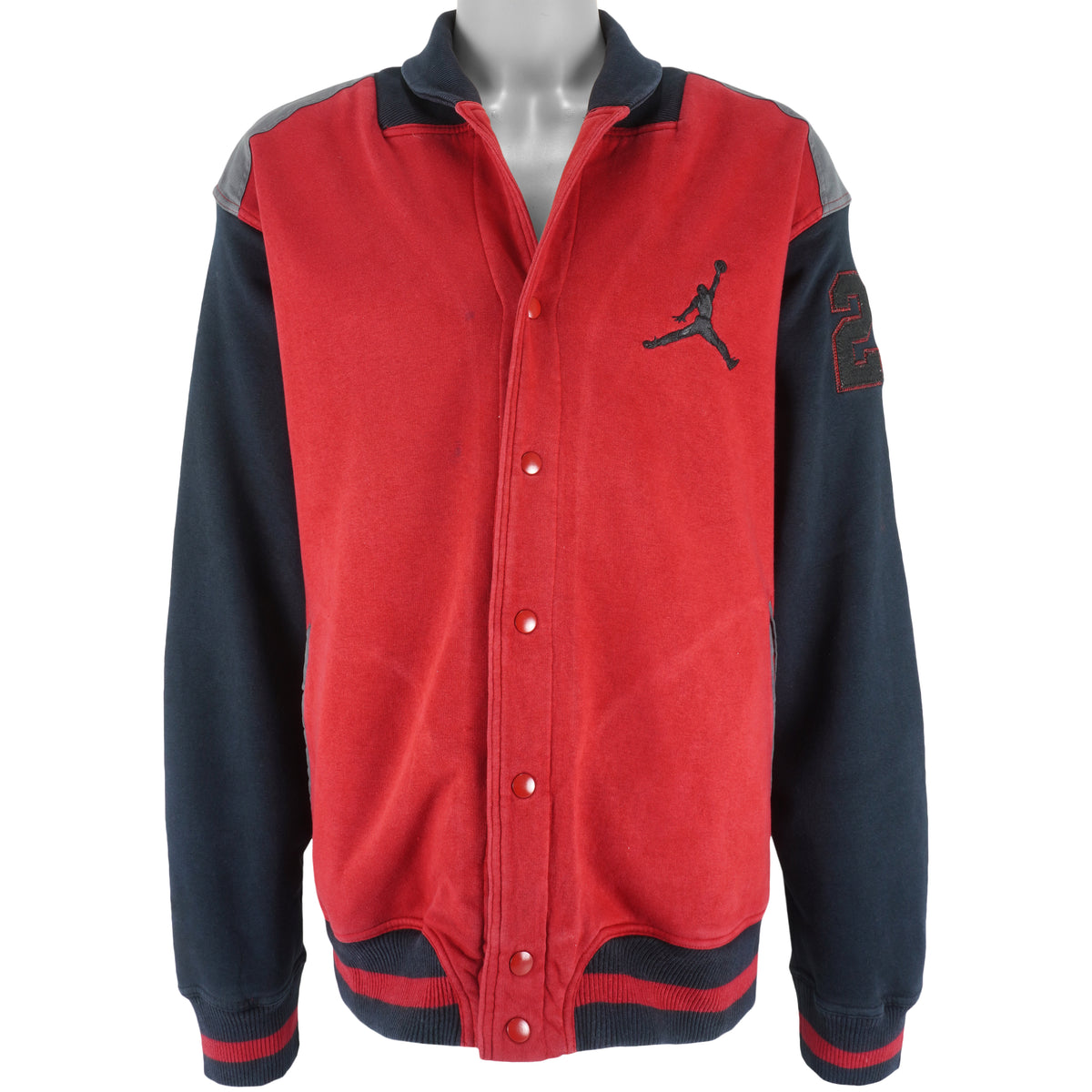 Jordan - Red & Black Button-Up Sweatshirt 2000s XX-Large Vintage Retro Basketball