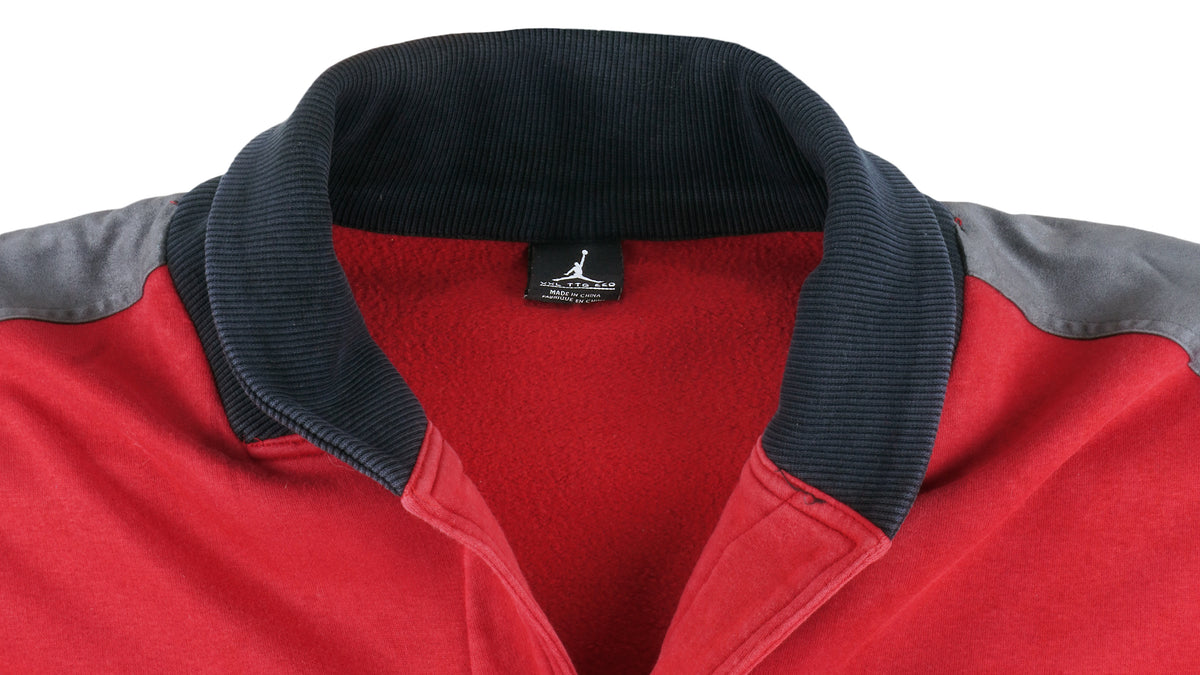 Jordan - Red & Black Button-Up Sweatshirt 2000s XX-Large Vintage Retro Basketball