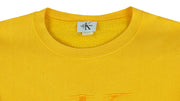 Calvin Klein - Yellow Spell-Out Crew Neck Sweatshirt 1990s X-Large Vintage Retro