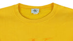 Calvin Klein - Yellow Spell-Out Crew Neck Sweatshirt 1990s X-Large Vintage Retro
