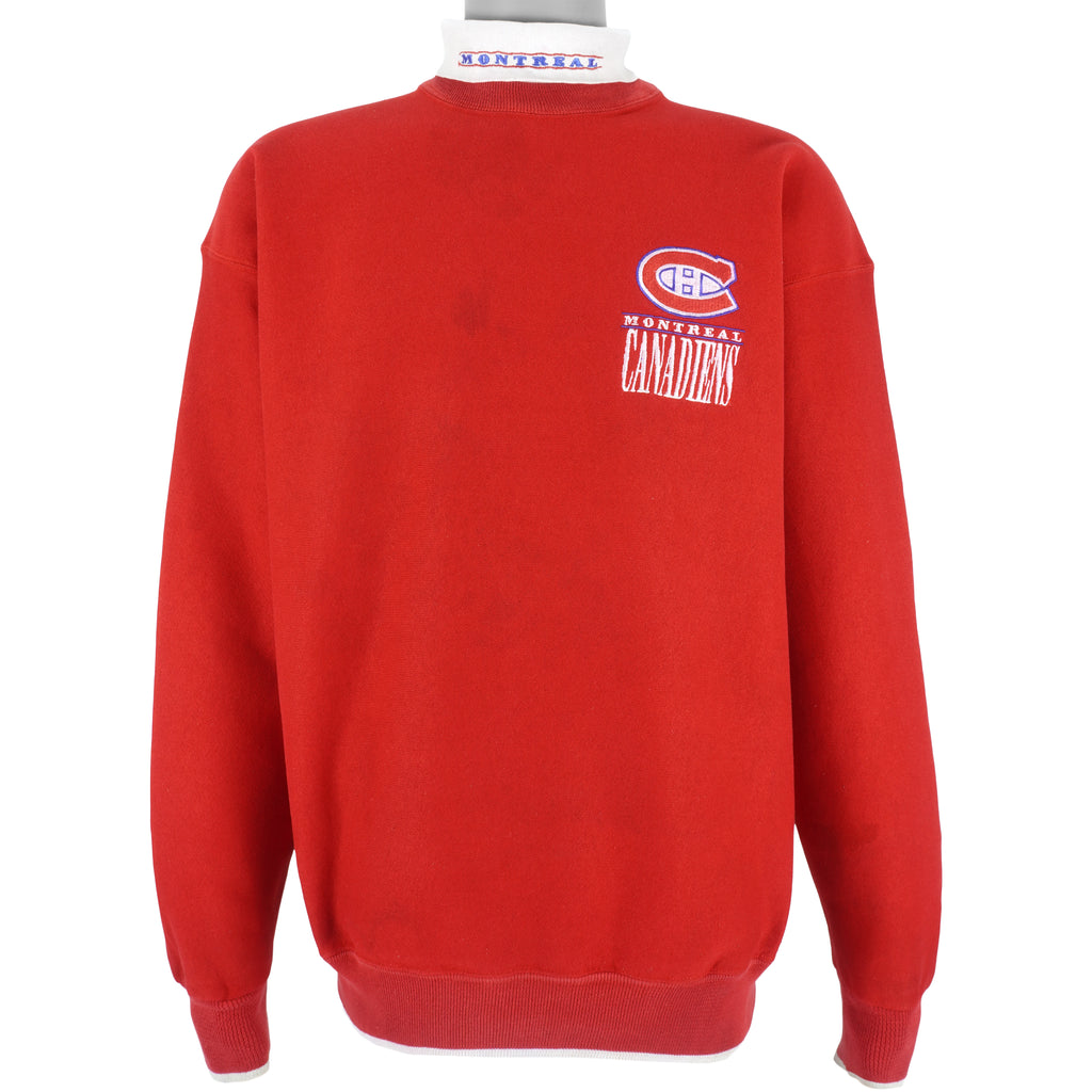 NHL (The Game) - Montreal Canadiens Turtleneck Sweatshirt 1990s Large Vintage Retro Hockey