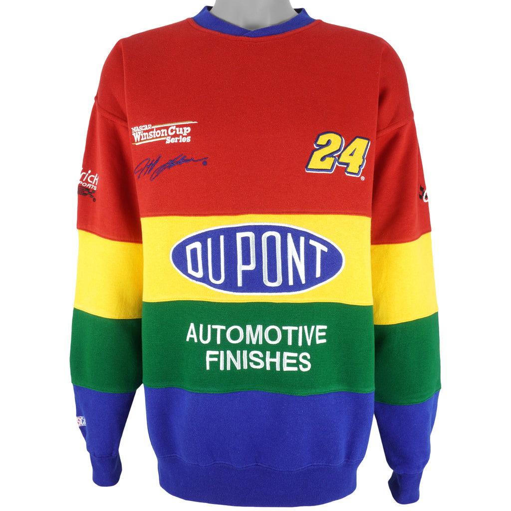 NASCAR (Chase) - Jeff Gordon DuPont Crew Neck Sweatshirt 1990s X-Large Vintage Retro