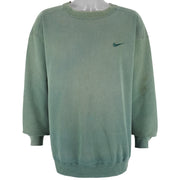 Nike - Light Green Classic Crew Neck Sweatshirt 1990s Large Vintage Retro