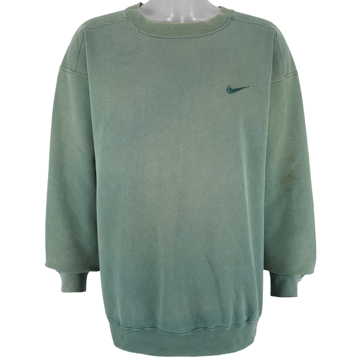 Nike - Light Green Classic Crew Neck Sweatshirt 1990s Large Vintage Retro
