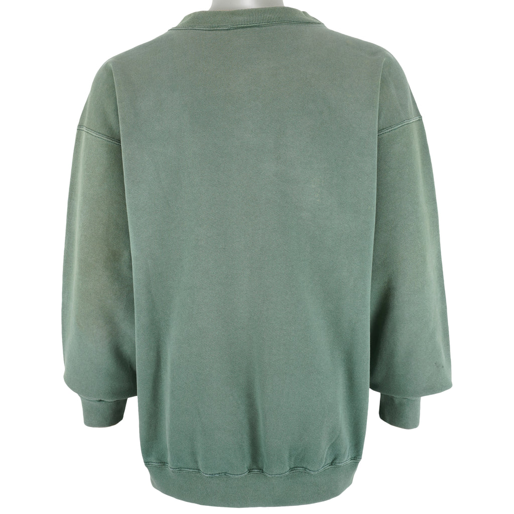 Nike - Light Green Classic Crew Neck Sweatshirt 1990s Large Vintage Retro