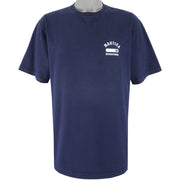 Nautica - Navy Blue Crew Neck T-Shirt 1990s X-Large Vintage Retro