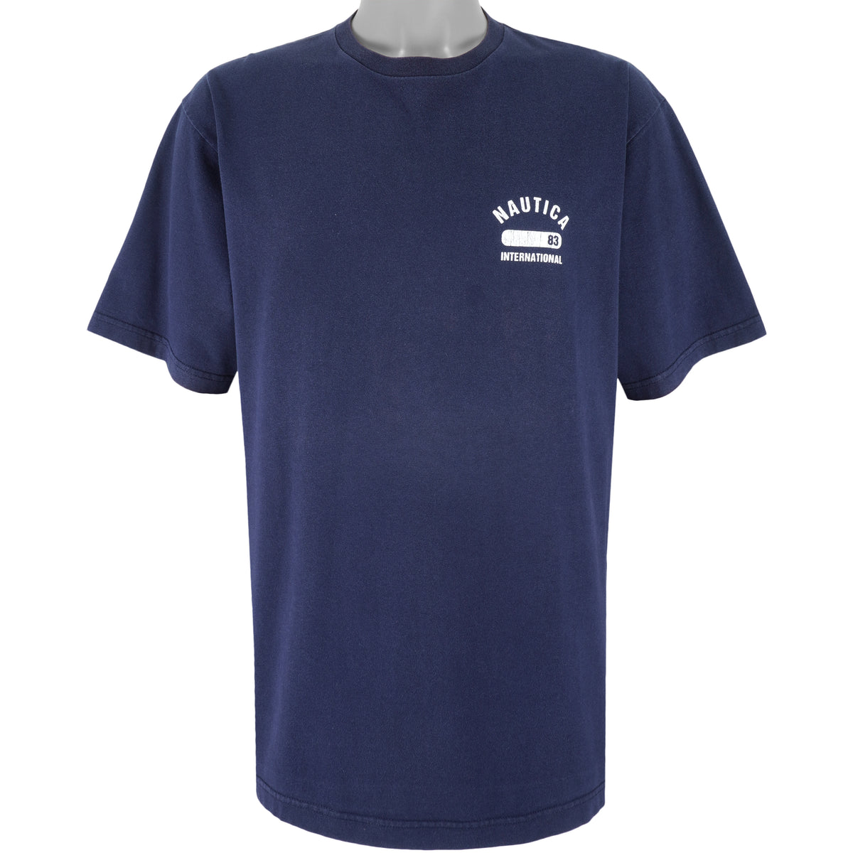 Nautica - Navy Blue Crew Neck T-Shirt 1990s X-Large Vintage Retro