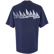 Nautica - Navy Blue Crew Neck T-Shirt 1990s X-Large Vintage Retro