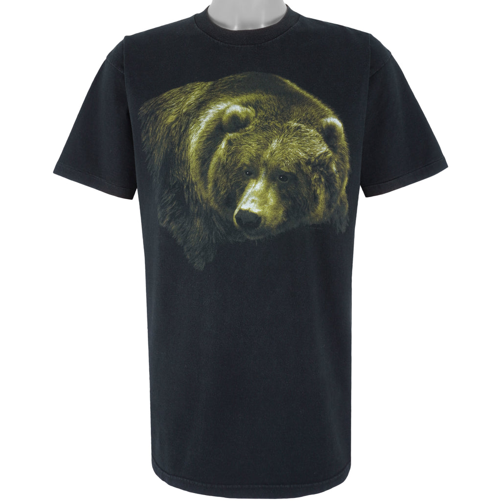 Vintage (Anvil) - Black Bear Crew Neck T-Shirt 1990s X-Large Vintage Retro