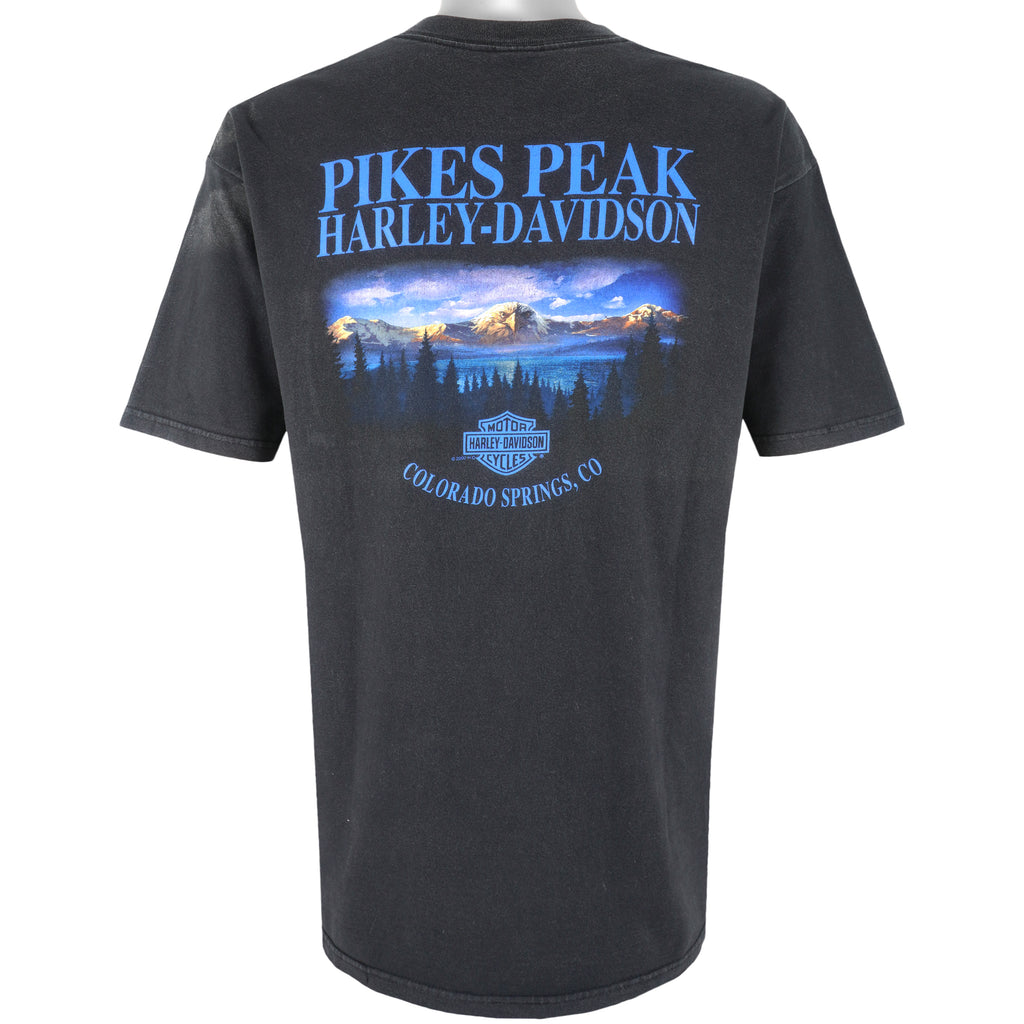 Harley Davidson - Colorado Springs, Pikes Peak T-Shirt 1990s X-Large Vintage Retro