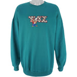 Looney Tunes - Green Taz Crew Neck Sweatshirt 1990s X-Large