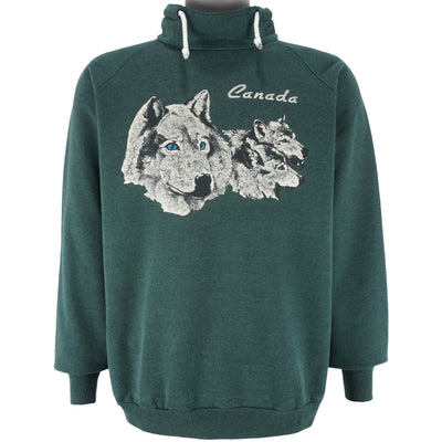 Vintage - Canada & Wolves Turtleneck Sweatshirt 1990s X-Large