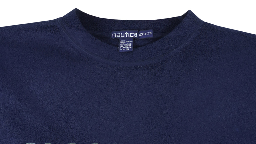 Nautica - Navy Blue Crew Neck Sweatshirt 1990s XX-Large Vintage Retro