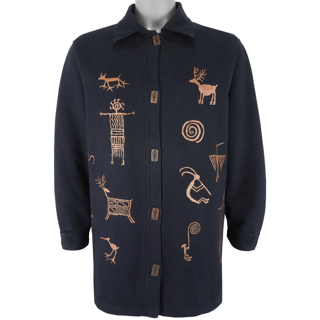 Vintage - Native Drawing Long Sleeved Shirt X-Large Vintage Retro